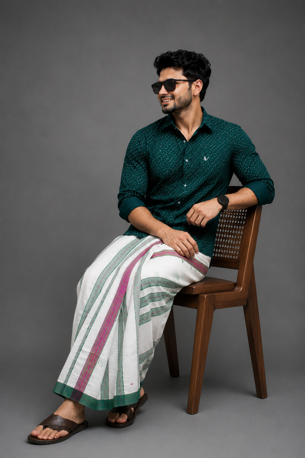 Santali Panchi Duti | Traditional Tribal Handwoven Cotton Attire